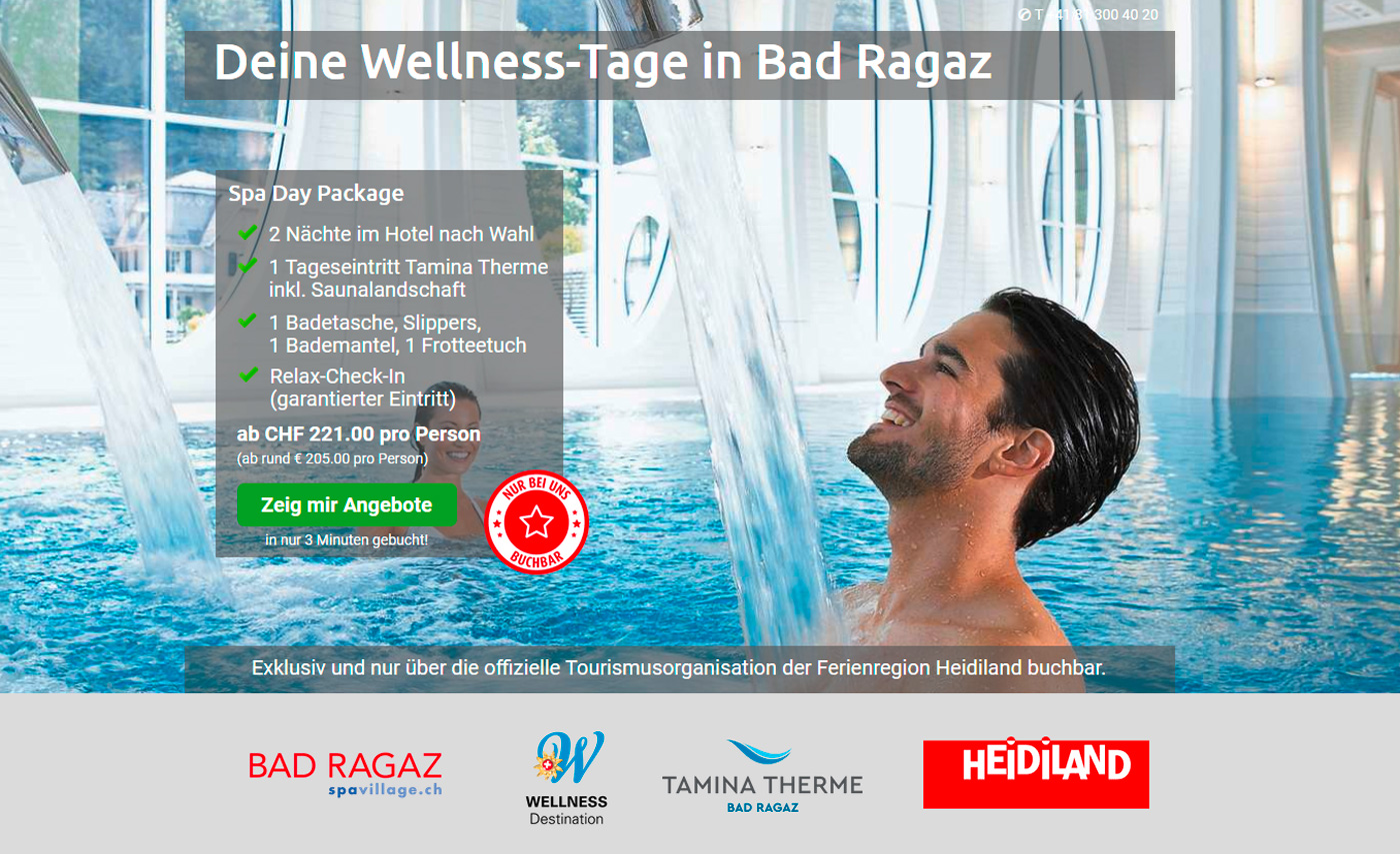 Landingpage Wellnesspauschale